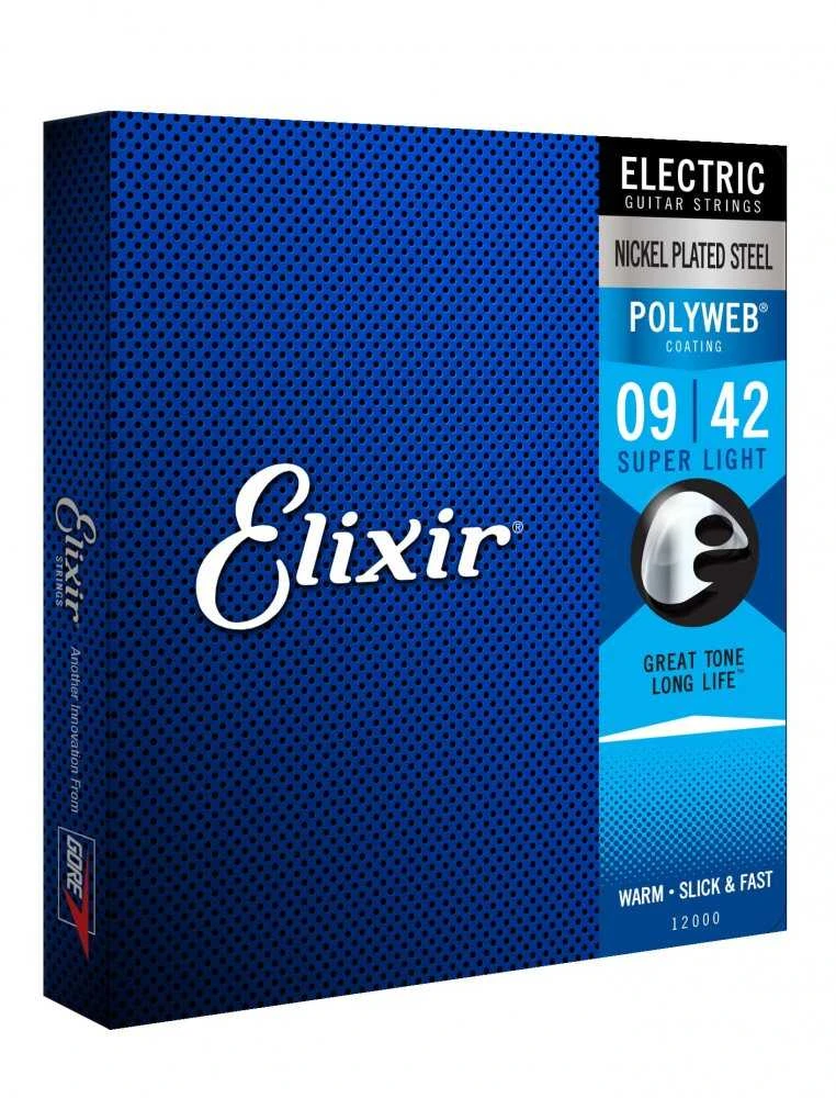 Elixir Strings Eliksyras Stygos el. gitarai Eliksyras 12000 Polyweb 9-42