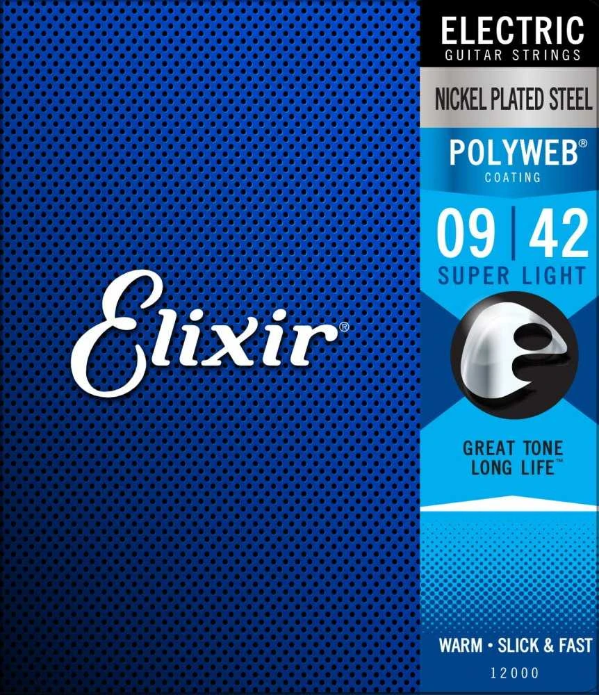 Elixir Strings Eliksyras Stygos el. gitarai Eliksyras 12000 Polyweb 9-42