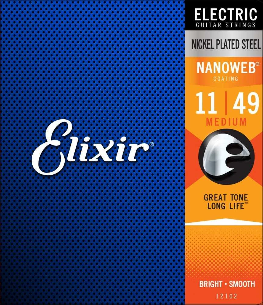 Elixir Strings Eliksyras Stygos el. gitarai Eliksyras 12102 Nanoweb 11-49