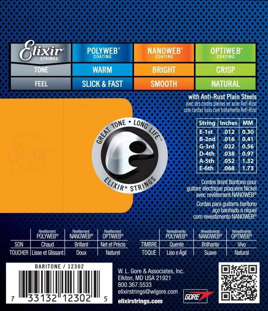 Elixir Eliksyras Stygos el. gitarai Eliksyras 12302 Nanoweb 12-68