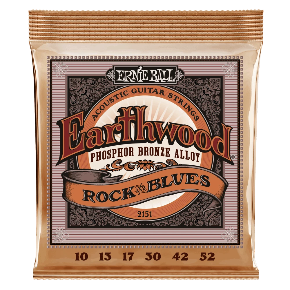 Stygos akustinei gitarai Ernie Ball Earthwood Rock and Blues Phosphor Bronze 0,010 - 0,052