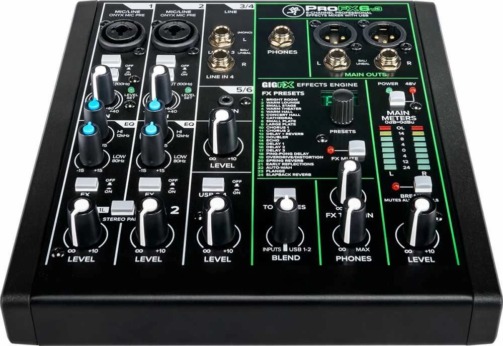 Mackie ProFX6v3 - 6 kanalų analoginis maišytuvas su USB sąsaja, juodas