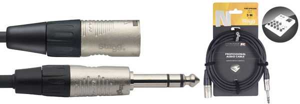 Audio kabelis Stagg REAN 6.35mm Jack TRS - XLR /m 3m