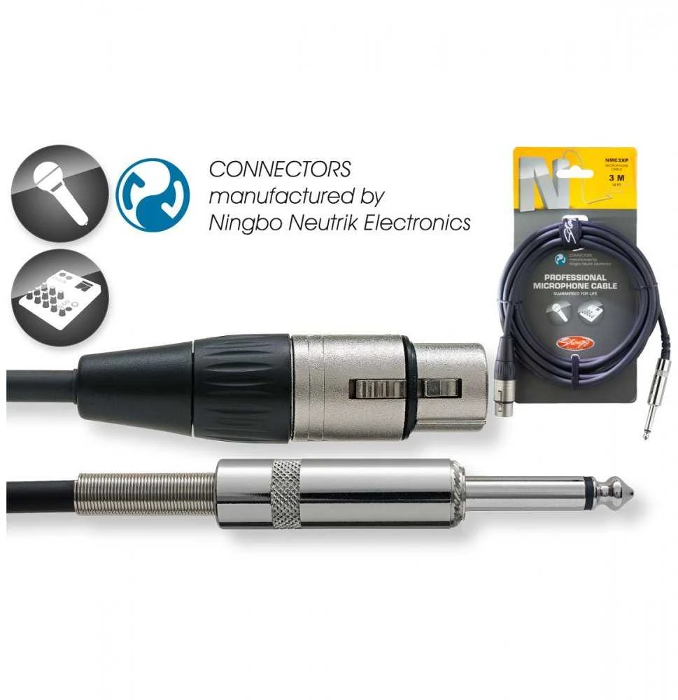 Garso kabelis Stagg REAN XLR /f - 6.35mm Jack TS 3m