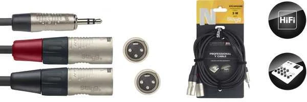 Audio kabelis Stagg NYC3/MPS2XMR, 3m