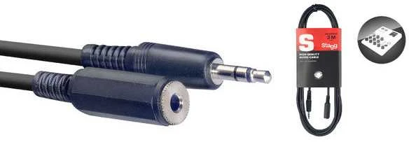 Audio kabelis Stagg 3.5mm TRS/f - 3.5mm TRS/m 3m (prailginimas)
