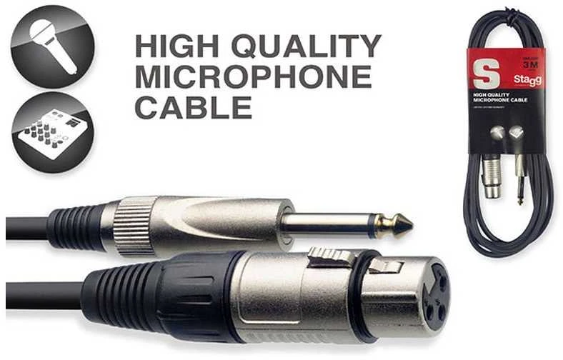 Audio kabelis XLR/jack (f/m) Stagg SMC1XP, 1 m