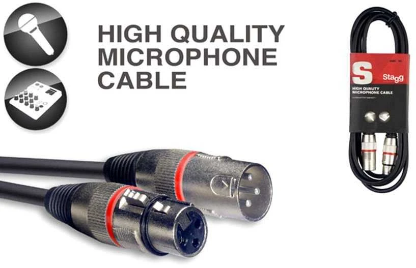 Audio kabelis Stagg SMC3 RD, 3 m