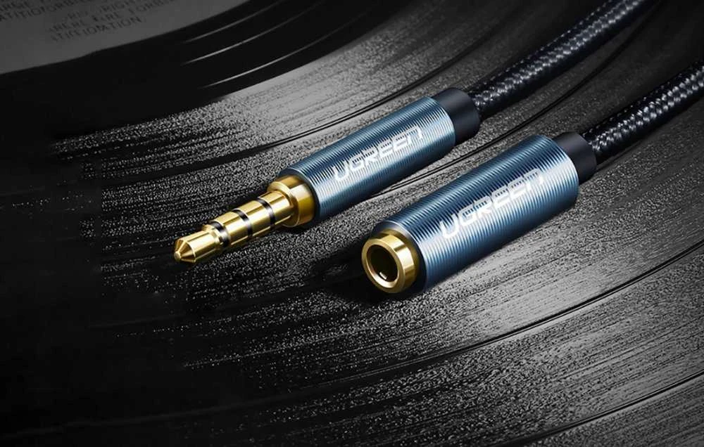 AUX Kabelio prailginimas 3.5mm UGREEN AV118 0.5m - Mėlynas