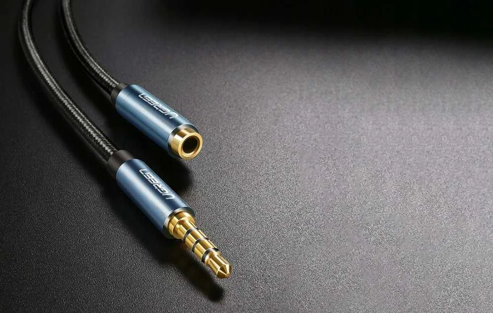 AUX Kabelio prailginimas 3.5mm UGREEN AV118 0.5m - Mėlynas