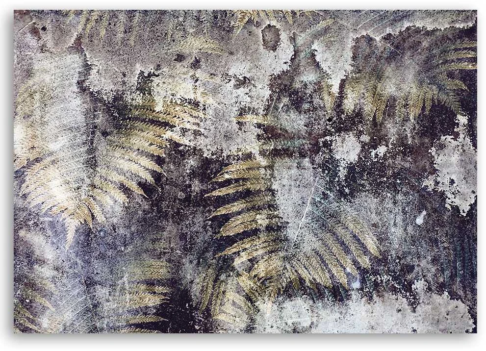 Paveikslas ant drobės, Auksiniai paparčio lapai 60x40 cm