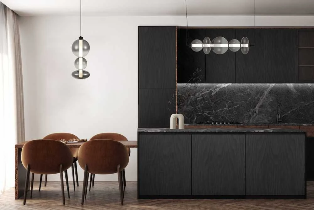 Italux 40W LED pakabinamas šviestuvas SONTE, matinės juodos/dūmų sp., 3000K