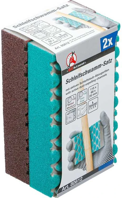 Bgs Technic Abrazyvinių kempinių rinkinys | K 120, 180 | 2 vnt. (80812)