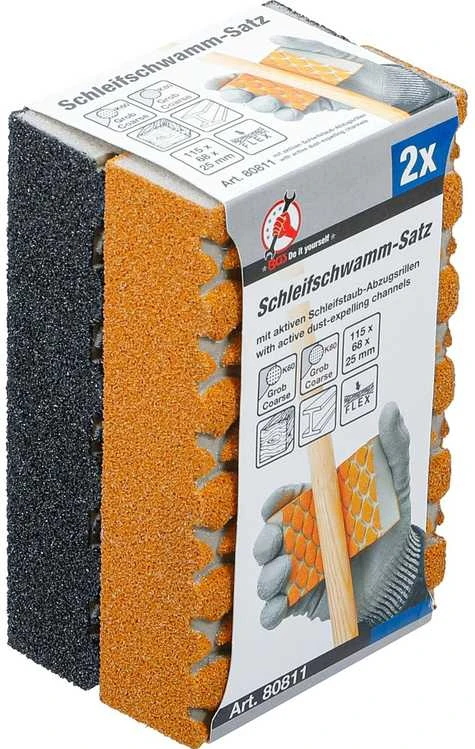 Bgs Technic Abrazyvinių kempinių rinkinys | K 60, 80 | 2 vnt. (80811)