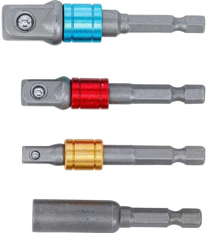 Bgs Technic Adapterių rinkinys | spalvoti | 6.3 mm (1/4") | 6.3 mm (1/4") / 10 mm (3/8") / 12,5 mm (1/2") | 4 vnt. (20814)