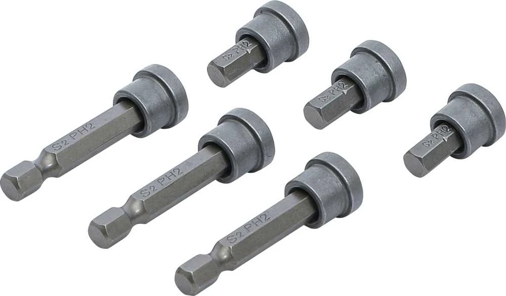 Bgs Technic Antgaliai / ribotuvai | gipso plokštėms | 6.3 mm (1/4") | Kryžminiai PH 2 | 6 vnt. (50406)