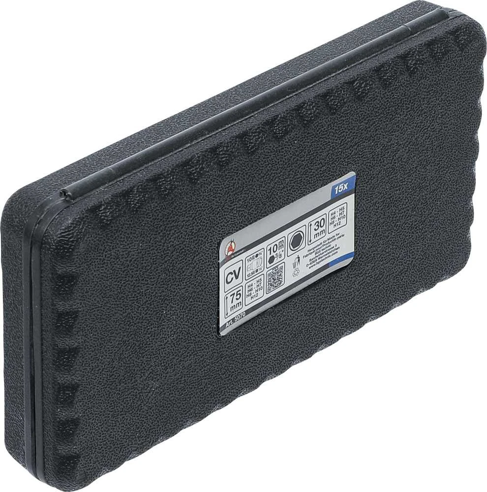 Grąžtas Bgs Technic Antgalių rinkinys Hex šešiakampiai | trumpas / ilgas | 10 mm (3/8") storio | 15 vnt. (5070)