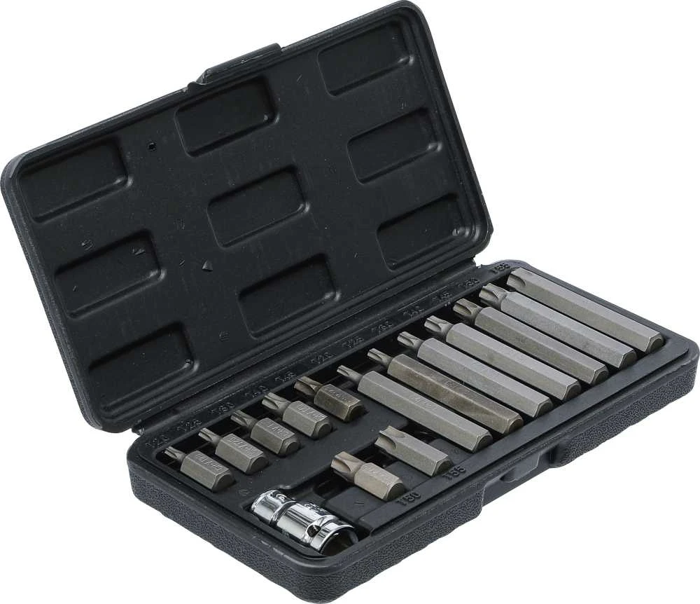 Grąžtas Bgs Technic Antgalių rinkinys | trumpas / ilgas | 10 mm (3/8") storio | T-Star (Torx) | 15 vnt. (5040)