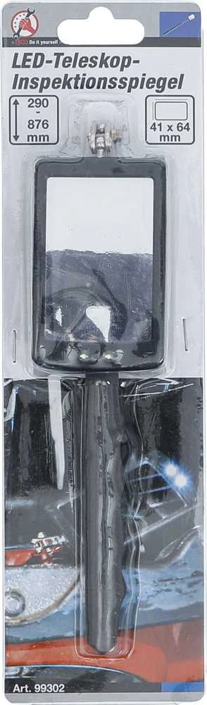 Bgs Technic Apžiūrėjimo veidrodis su LED | 290 - 876 mm (99302)