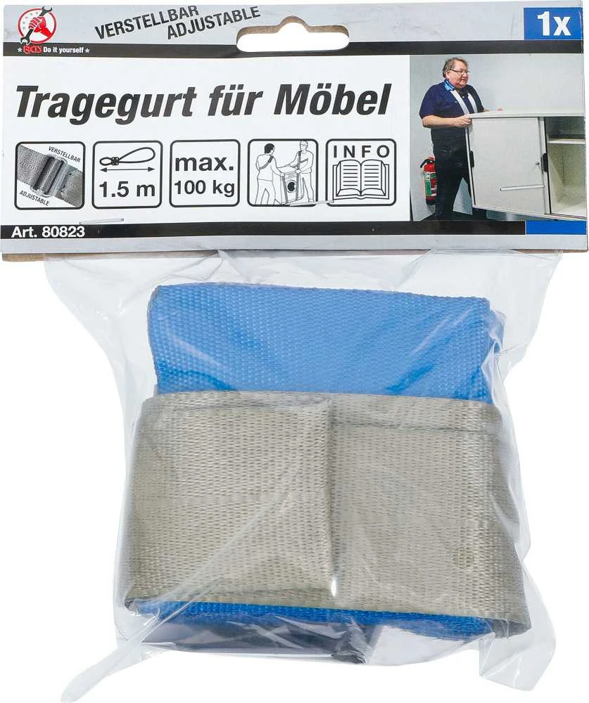 Bgs Technic Baldų nešimo diržas, reguliuojamas iki 3m.1vnt. iki 100 kg.