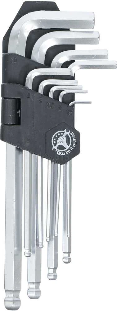 Bgs Technic L tipo raktų rinkinys | Vidinis šešiak./ vidinis šešiak.su šarnyru 1,5 - 10 mm | 9 vnt. (815)
