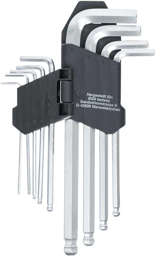 Bgs Technic L tipo raktų rinkinys | Vidinis šešiak./ vidinis šešiak.su šarnyru 1,5 - 10 mm | 9 vnt. (815)