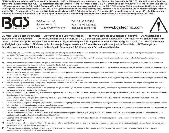 BGS Do It Yourself Rankinis plieninės vielos šepetys BGS DIY | 4 eilės | 260 mm (50916)