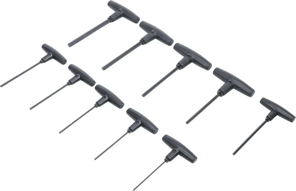 Bgs Technic T-rankenėlių atsuktuvų rinkinys | Coliniai dydžiai | Hex šešiakampis 3/32"-3/8" | 10 vnt. (7099)
