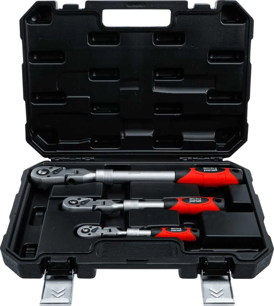 Bgs Technic Terkšlių rinkinys | ištraukiamos šarnyrinės | 6,3 mm (1/4") / 10 mm (3/8") / 12,5 mm (1/2") | 3 vnt. (72114)