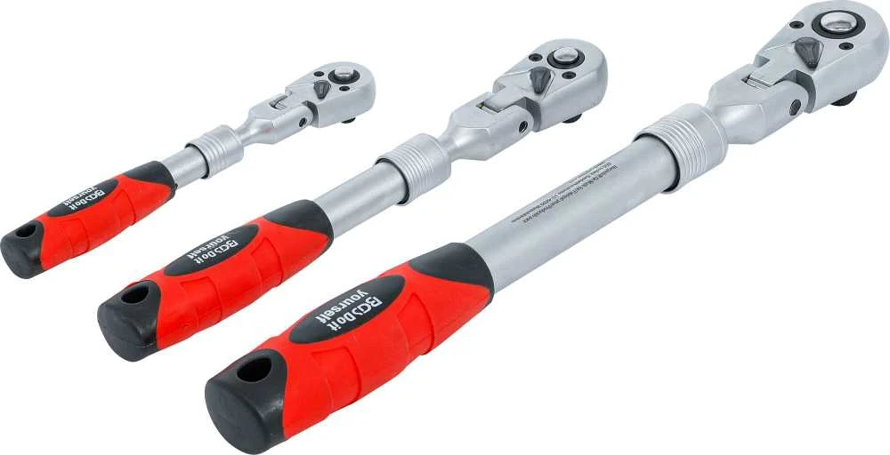 Bgs Technic Terkšlių rinkinys | ištraukiamos šarnyrinės | 6,3 mm (1/4") / 10 mm (3/8") / 12,5 mm (1/2") | 3 vnt. (72114)