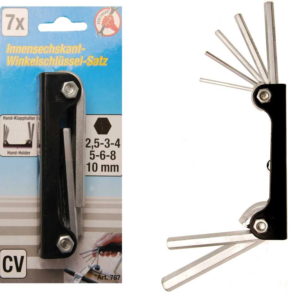 Bgs Technic Užlenkiamų L tipo raktų rinkinys | Vidinis šešiakampis 2,5-10 mm | 7 vnt. (787)