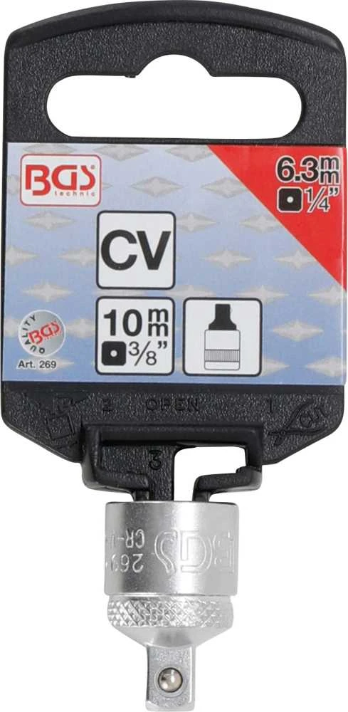 Grąžtas Bgs Technic Adapteris galvutėms | vidinis kvadratas 10 mm (3/8") - išorinis kvadratas 6,3 mm (1/4") (269)