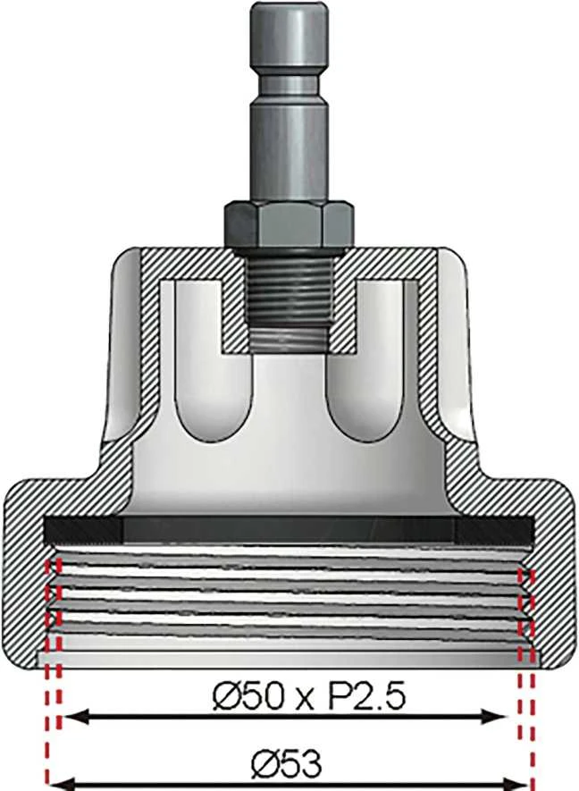 Bgs Technic Adapteris Nr. 6, skirtas BGS 8027, 8098 | Daewoo, Ford, Jaguar, Jeep, Land Rover, Mercedes-Benz, Pontiac, Porsche, Saab. (8027-6)