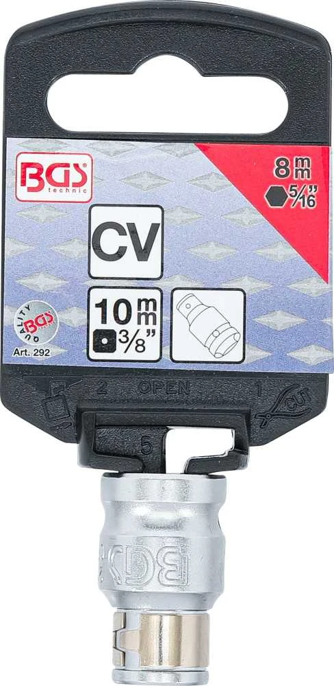 Grąžtas Bgs Technic Adapteris su tvirtinimo rutuliu | 10 mm (3/8") | vidinis šešiakampis 8 mm (5/16") (292)