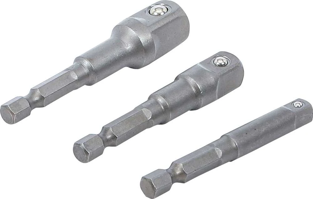 Grąžtas Bgs Technic Adapterių komplektas | 6.3 mm (1/4") antgalis | 6.3 mm (1/4") / 10 mm (3/8") / 12,5 mm (1/2") | 3 vnt. (9685)