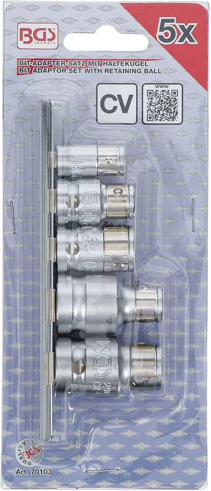 Bgs Technic Adapterių rinkinys antgaliams | 6,3 mm (1/4") / 10 mm (3/8") / 12,5 mm (1/2") | 5 vnt. (70103)