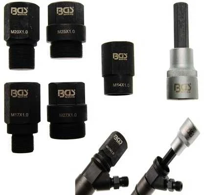 Bgs Technic Adapterių rinkinys purkštukų ištraukimui | Common Rail | 6 vnt. (7771)