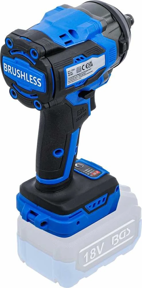 Bgs Technic Akumuliatorinio smūginio veržliarakčio rinkinys | bešepetėlinis | 550 Nm | 18 V | su įkraunama baterija ir greitu įkrovikliu (7390)