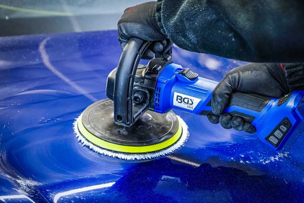 Bgs Technic Akumuliatorinis poliravimo ir šlifuoklio rinkinys | be šepetėlių | 18 V | su įkraunama baterija ir greitu įkrovikliu (7395)