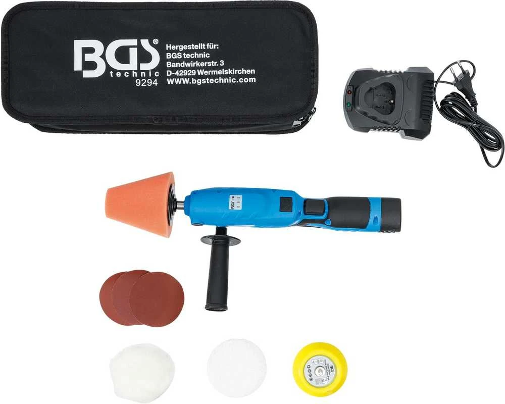 Bgs Technic Akumuliatorinis poliruoklis | su rinkiniu | max. 2800 rpm | 12 V | 1500 mAh (9294)