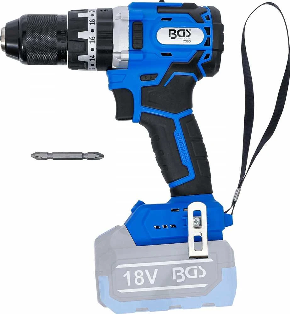 Bgs Technic Akumuliatorinis smūginis gręžtuvas | bešepetėlinis | 65 Nm | 18 V | su įkraunama baterija ir greitu įkrovikliu (7397)