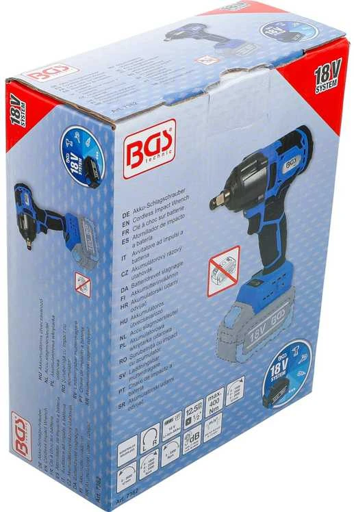 Bgs Technic Akumuliatorinis smūginis veržliaraktis | be šepetėlių | 400 Nm | 18 V | be baterijos (7362)