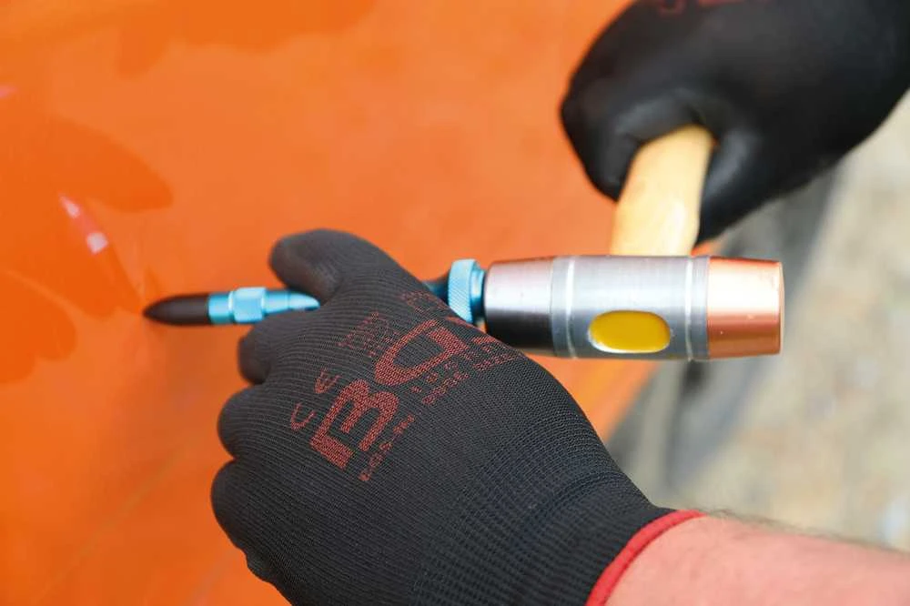 Bgs Technic Aliuminė rankenėlė su keičiamais antgaliais įlenkimų šalinimui be dažymo | 100 mm (9155)