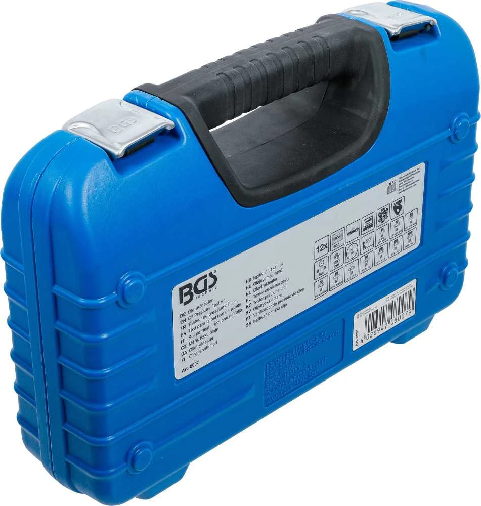 Bgs Technic Alyvos slėgio testeris su adapteriais (8007)