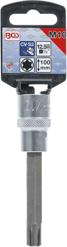 Bgs Technic Antgalis | ilgis 100 mm | 12,5 mm (1/2") | Spline (RIBE) | M10 (4165)