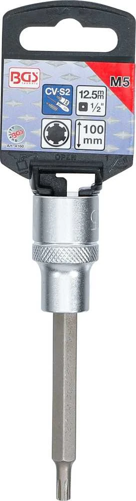 Bgs Technic Antgalis | ilgis 100 mm | 12,5 mm (1/2") | Spline (RIBE) | M5 (4160)