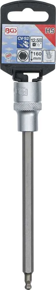 Bgs Technic Antgalis | ilgis 160 mm | 12,5 mm (1/2") | šarnyrinis šešiakampis 5 mm (5184-HB5)