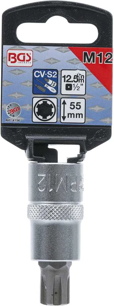 Bgs Technic Antgalis | ilgis 55 mm | 12,5 mm (1/2") | Spline (Ribe) M12 (4156)