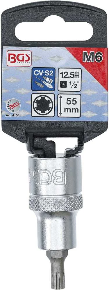 Bgs Technic Antgalis | ilgis 55 mm | 12,5 mm (1/2") | Spline (Ribe) M6 (4151)