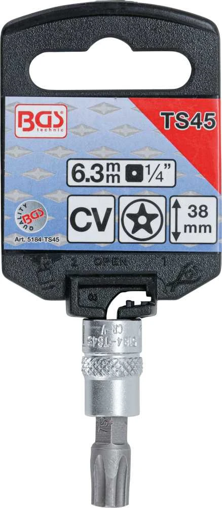 Bgs Technic Antgalis įpresuotas | 6,3 mm (1/4") | T-Star (Torx) penkiakampis TS45 (5184-TS45)